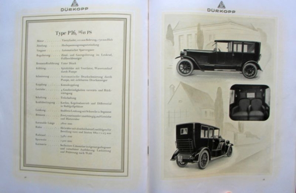 Duerkopp Motorcars Modelprogram 1924 Carbrochure (7667)